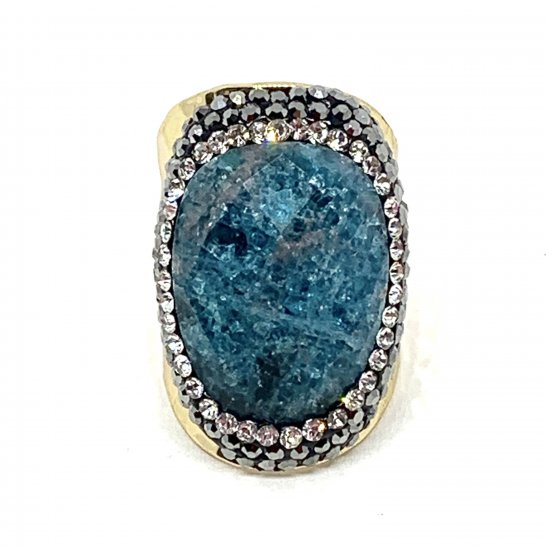 APATITE GOLD RHINESTONE RING