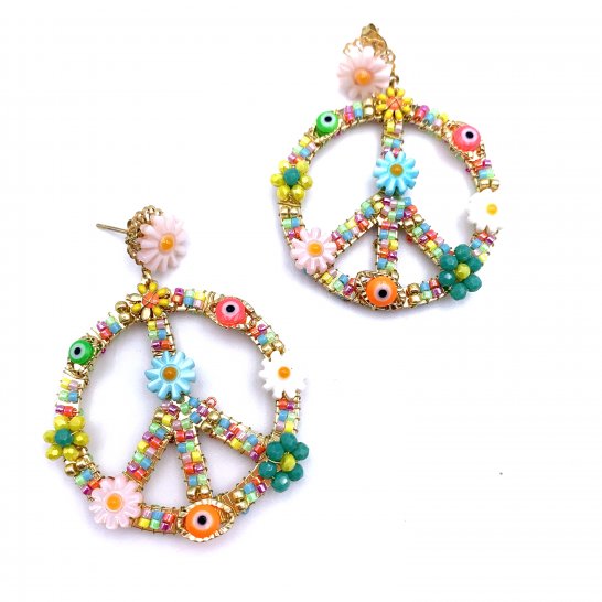  BOUCLES D'OREILLES BABY PEACE FLOWER