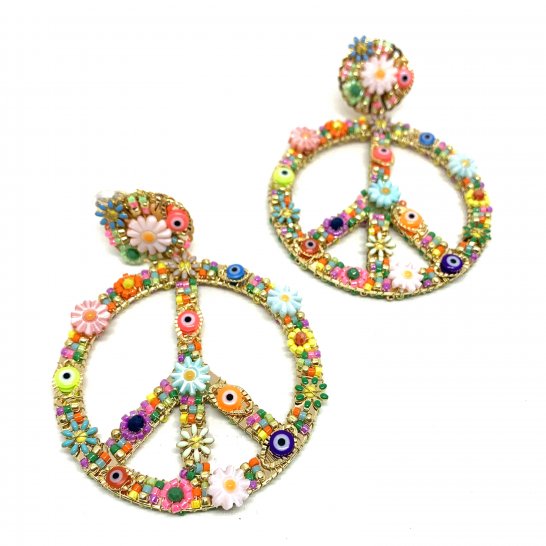  BOUCLES D'OREILLES PEACE FLOWER