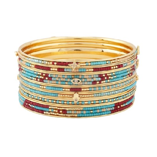 SET BANGLE SYMBOLEN TURQUOISE