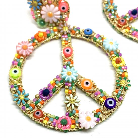  BOUCLES D'OREILLES PEACE FLOWER