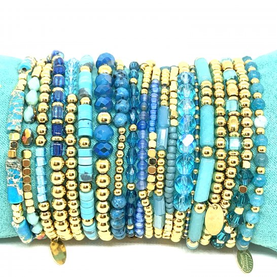 SET BRACELETS YASMINE BLEU 