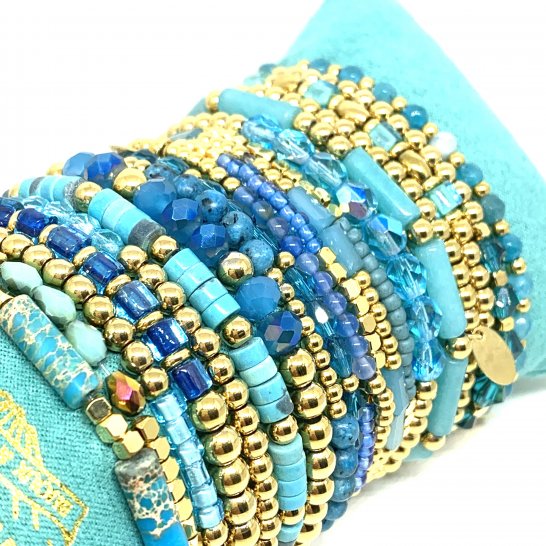 SET BRACELETS YASMINE BLEU 