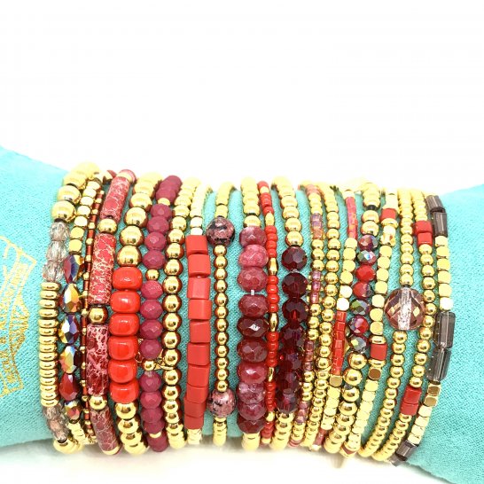 SET BRACELETS YASMINE ROUGE 