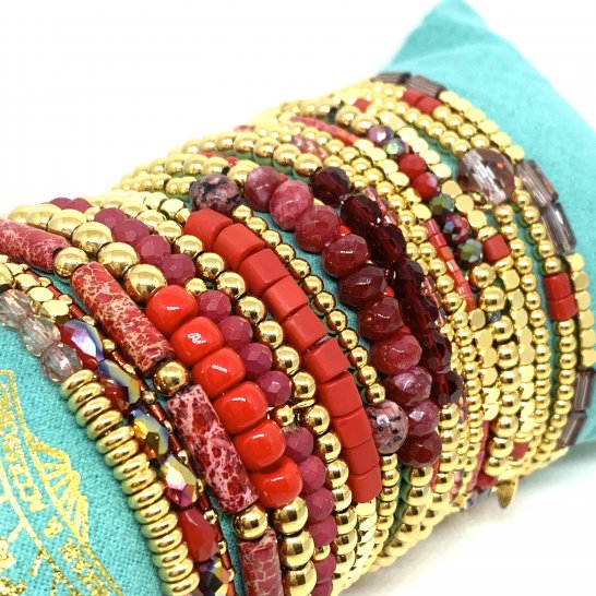 SET BRACELETS YASMINE ROUGE 