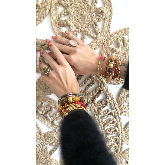 SET BRACELETS YASMINE ROUGE 