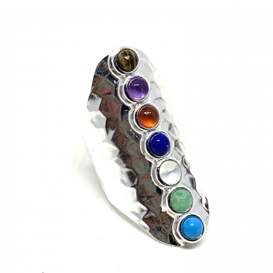 Zilveren chakra ring